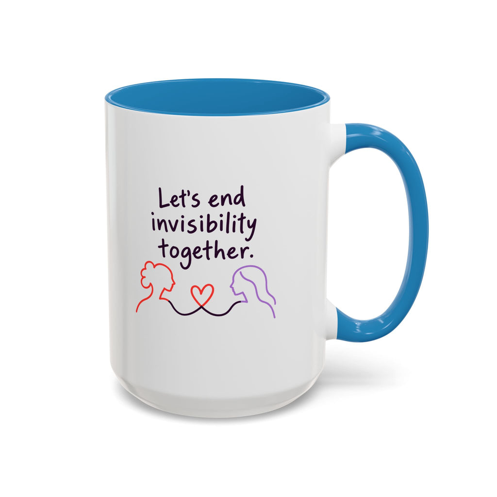 End Invisibility Together Accent Coffee Mug – Awareness Pride Relationship Gift