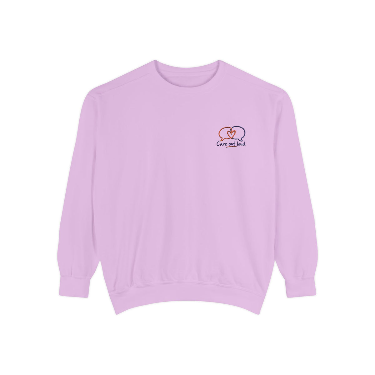 Embroidered 'Care Out Loud' Cozy Sweatshirt