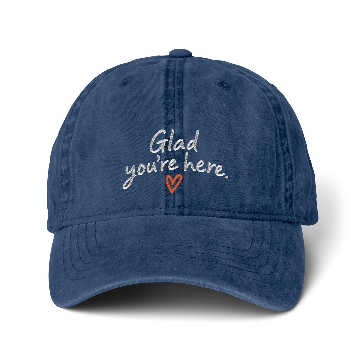 Glad You’re Here Embroidered Ponytail Cap