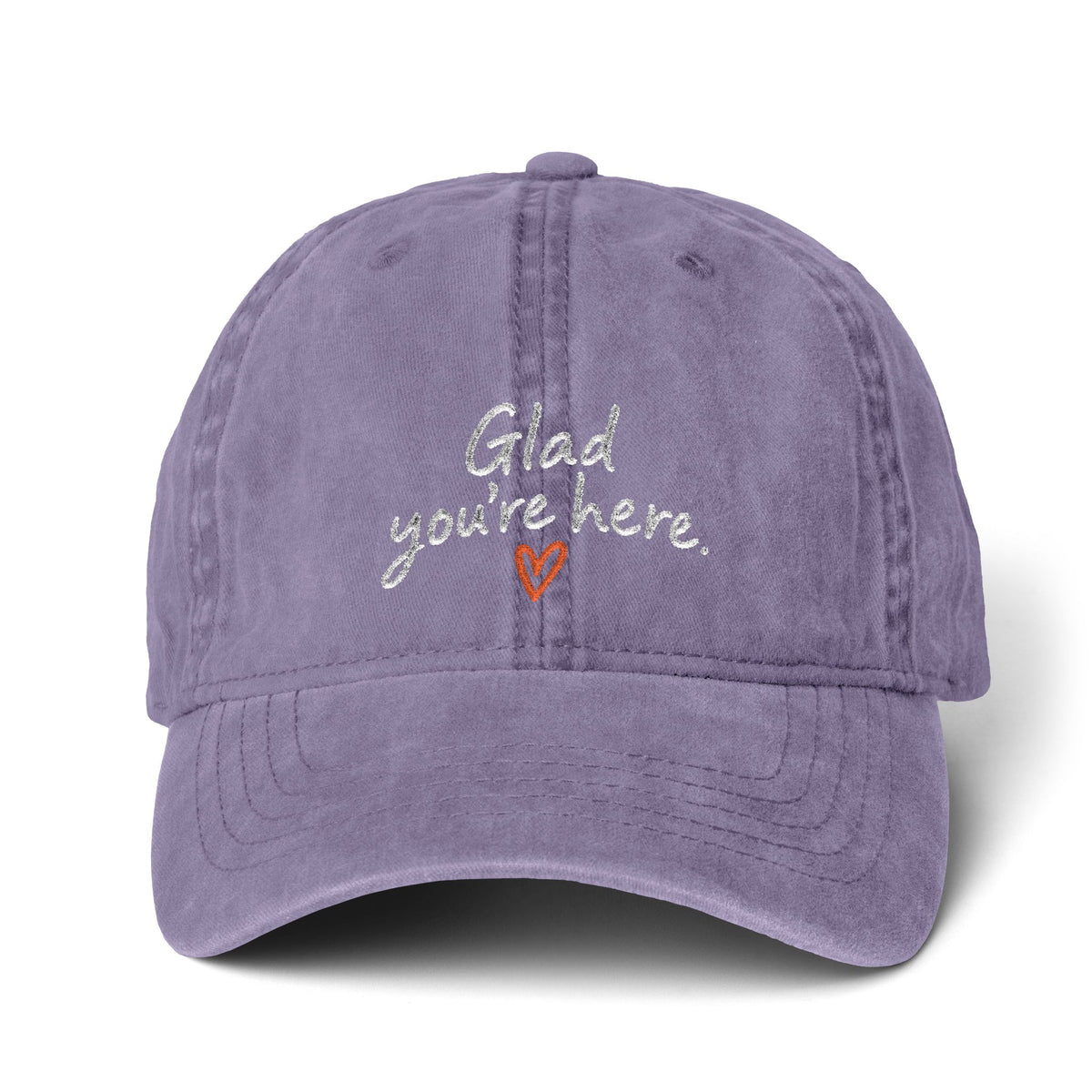 Glad You’re Here Embroidered Ponytail Cap