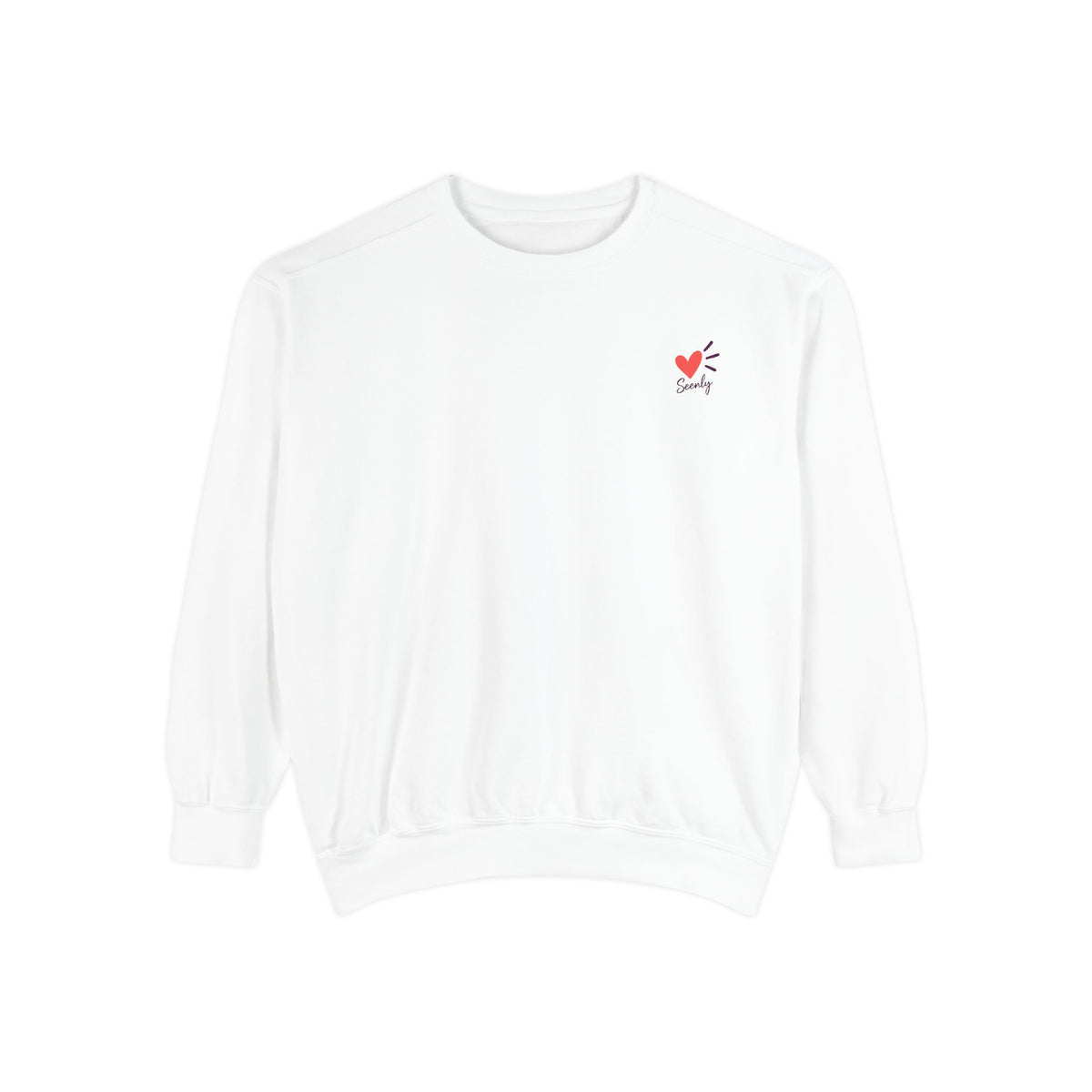 Sweatshirt — "Less Scrolling, More Checking In" Heart & Chat Graphic Crewneck