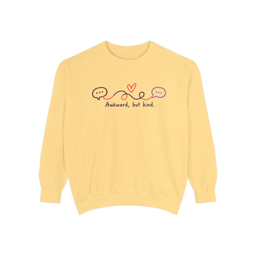 Awkward But Kind Sweatshirt — Cute Heart & Speech Bubble Graphic
