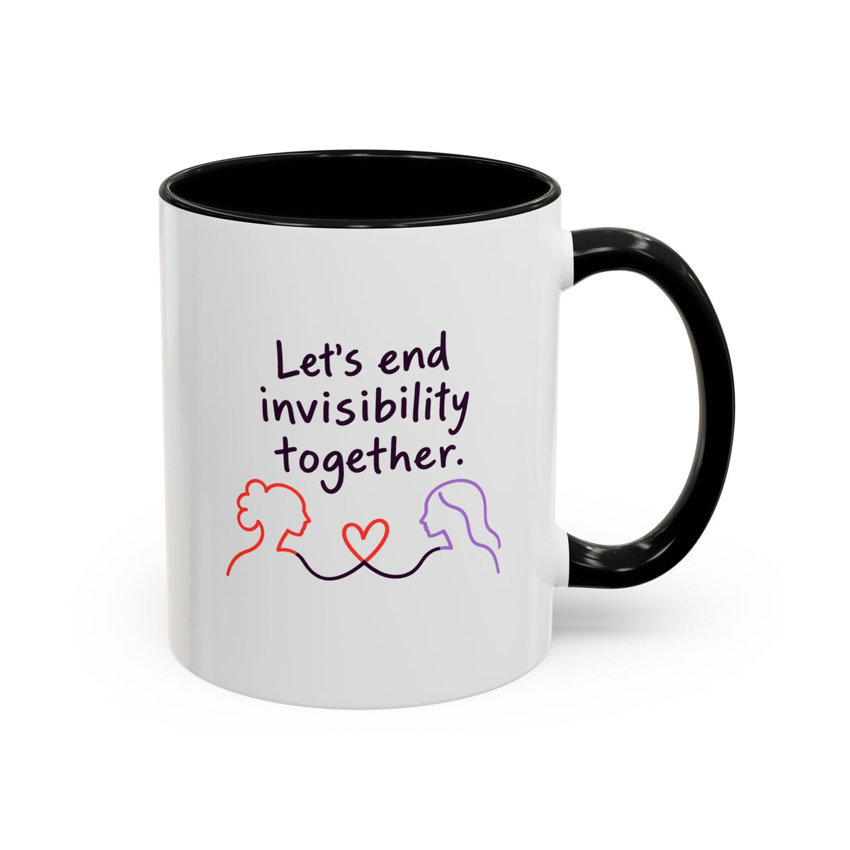 End Invisibility Together Accent Coffee Mug – Awareness Pride Relationship Gift