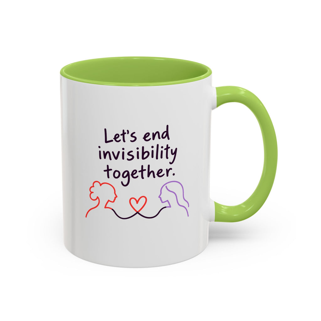 End Invisibility Together Accent Coffee Mug – Awareness Pride Relationship Gift