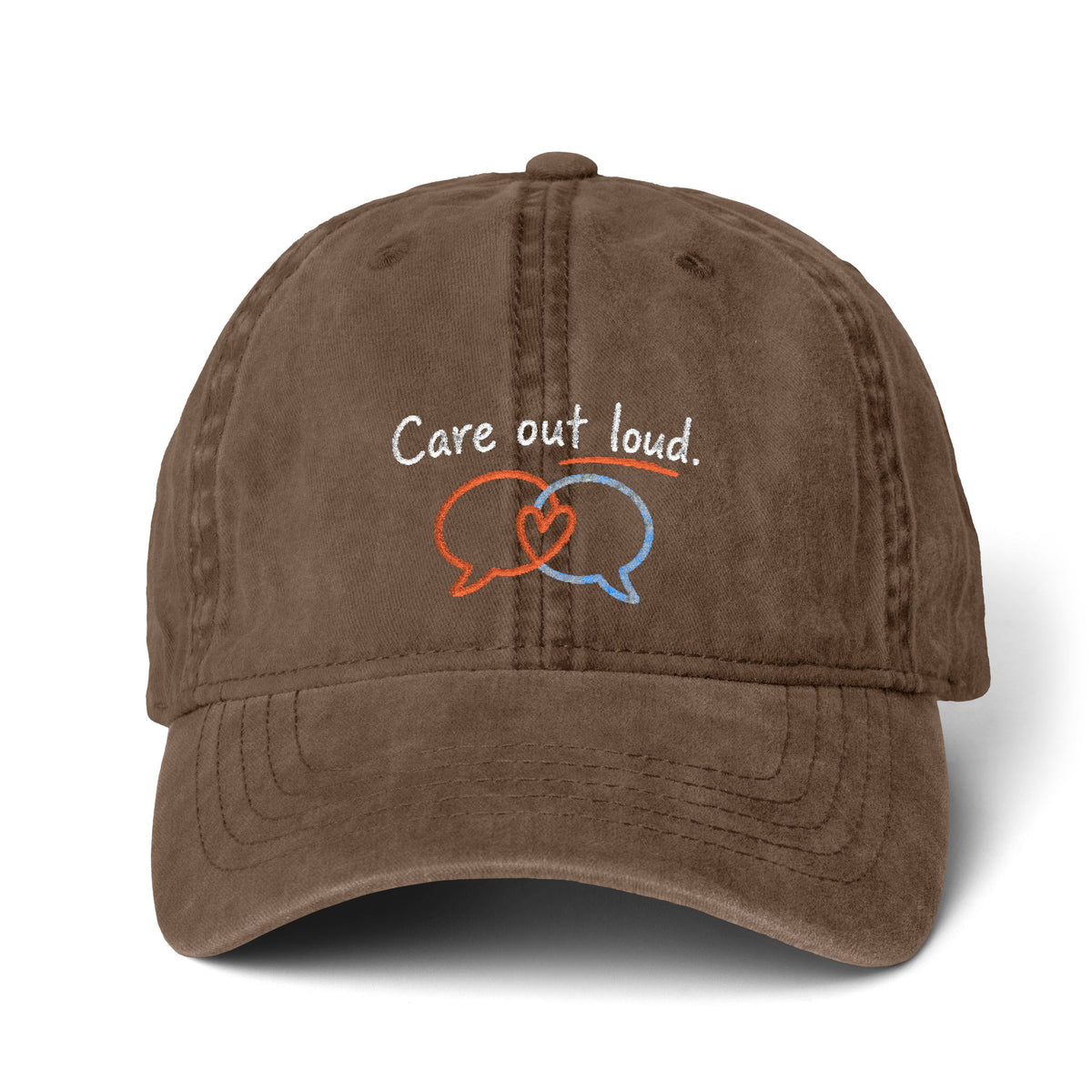 Care Out Loud Embroidered Ponytail Cap