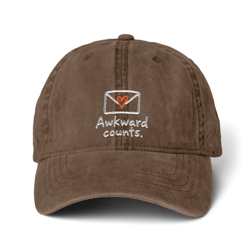 Awkward Counts Embroidered Ponytail Cap