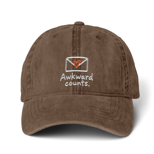 Awkward Counts Embroidered Ponytail Cap