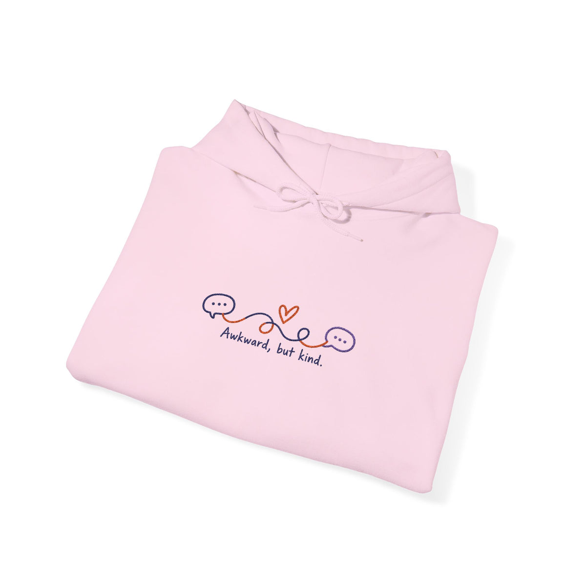 Embroidered 'Awkard. But Kind' Pullover Hoodie