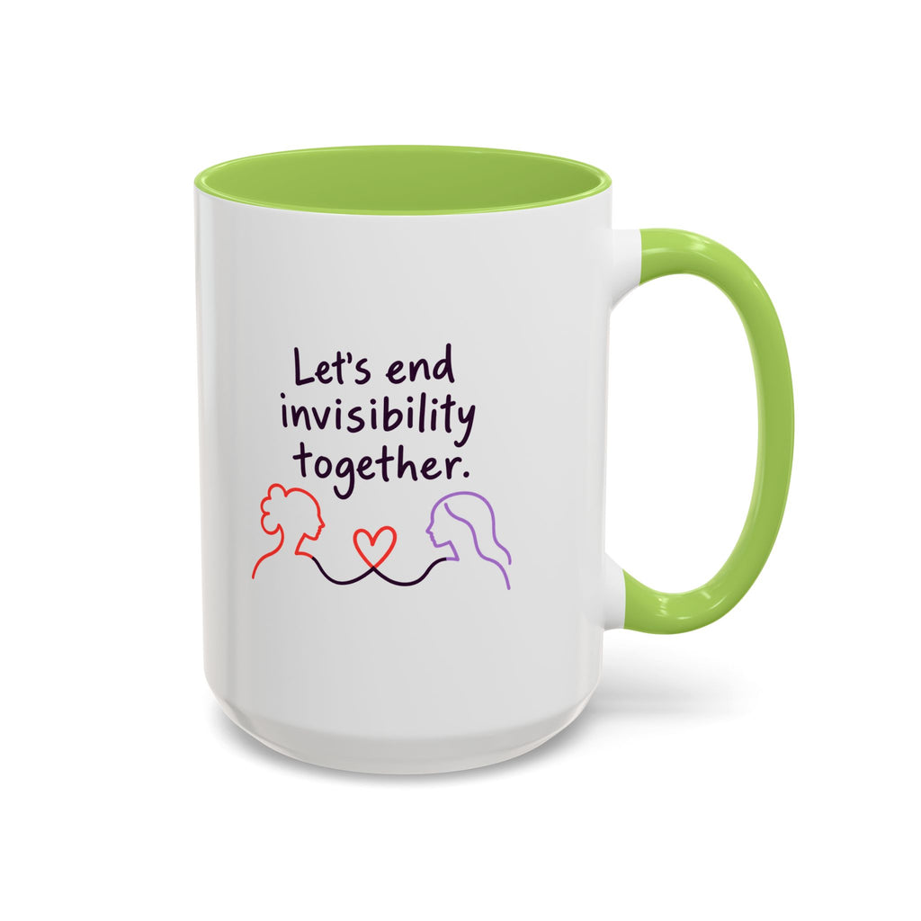 End Invisibility Together Accent Coffee Mug – Awareness Pride Relationship Gift