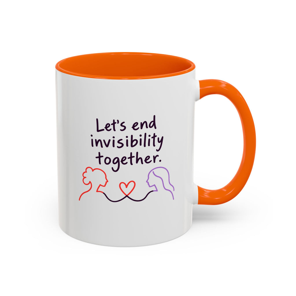End Invisibility Together Accent Coffee Mug – Awareness Pride Relationship Gift
