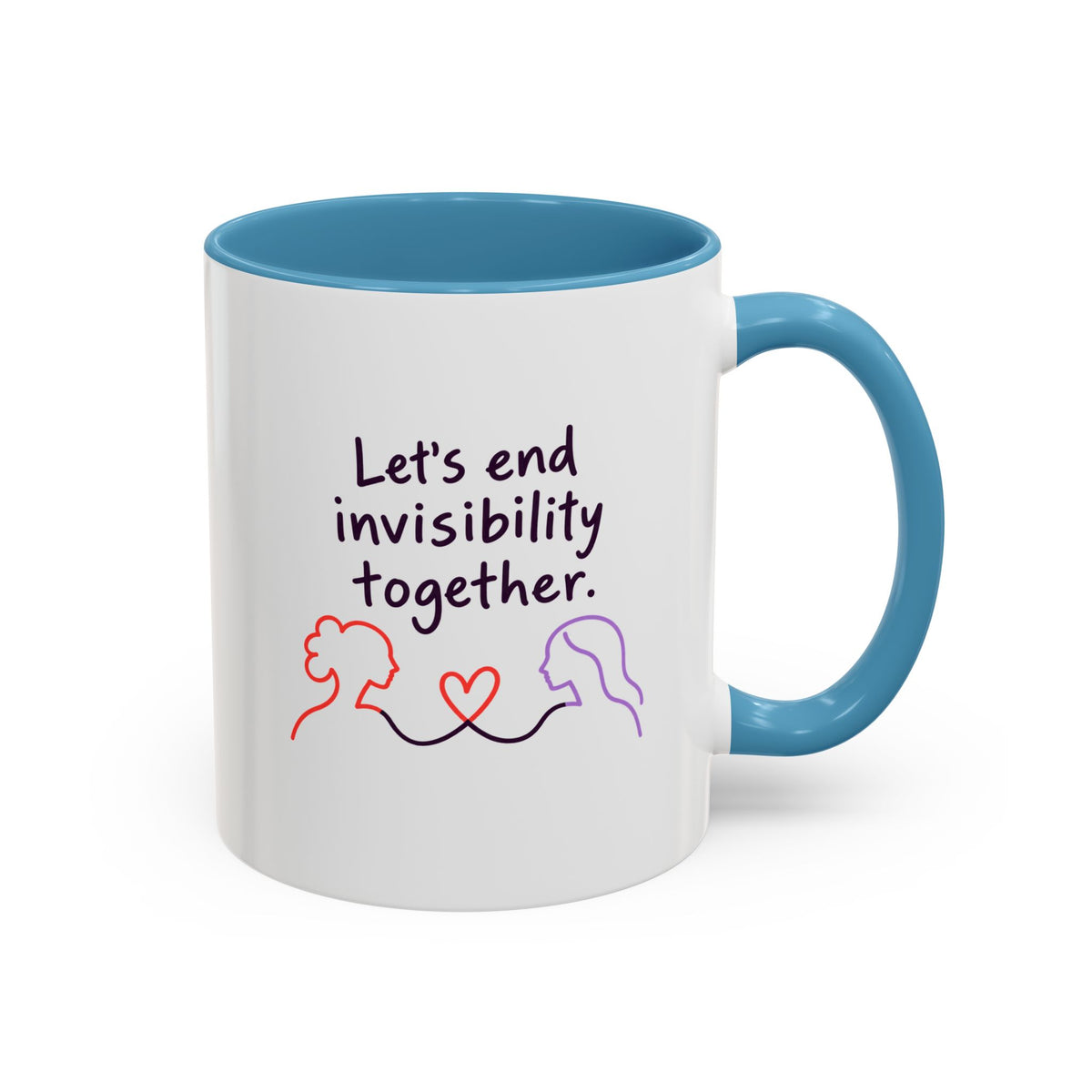 End Invisibility Together Accent Coffee Mug – Awareness Pride Relationship Gift