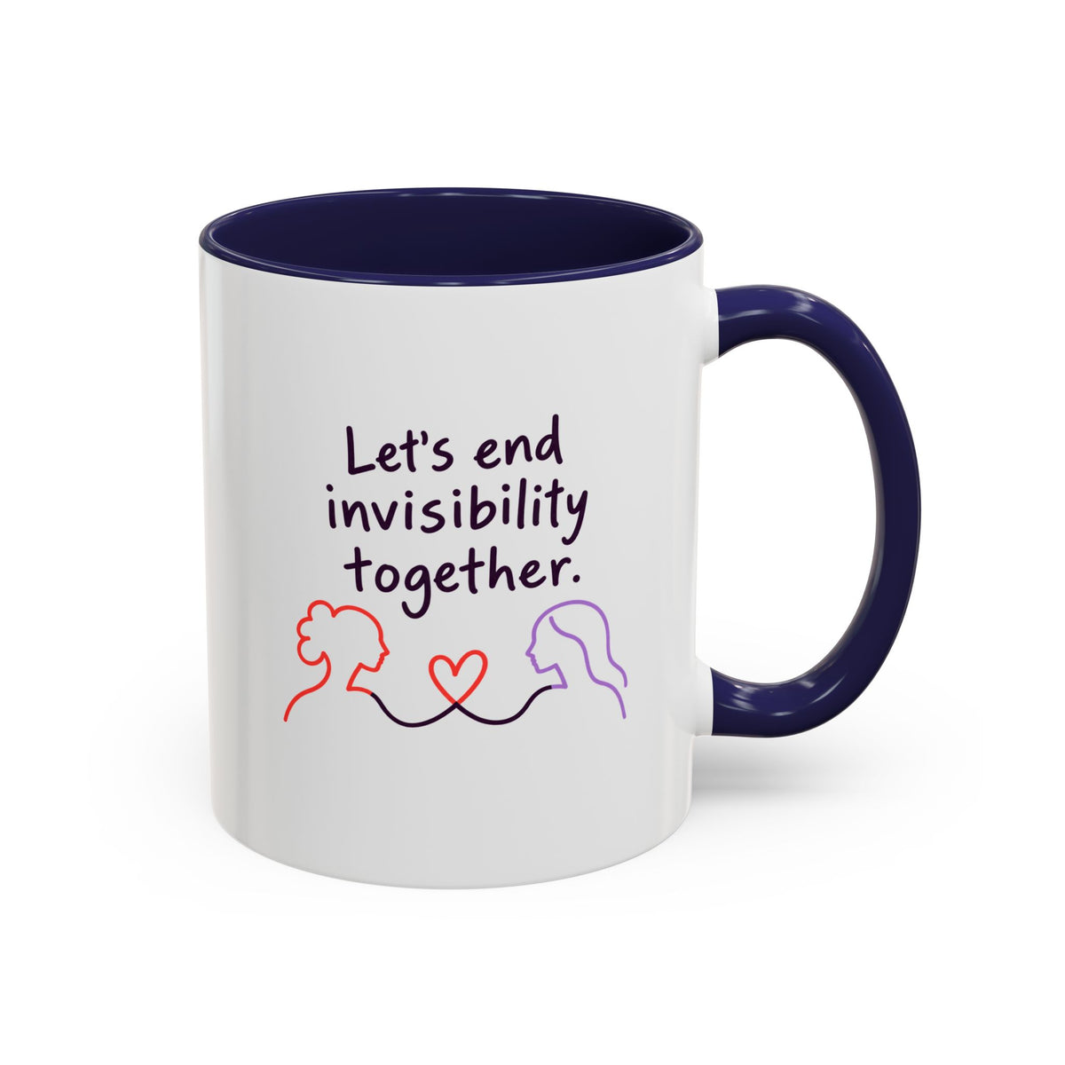 End Invisibility Together Accent Coffee Mug – Awareness Pride Relationship Gift