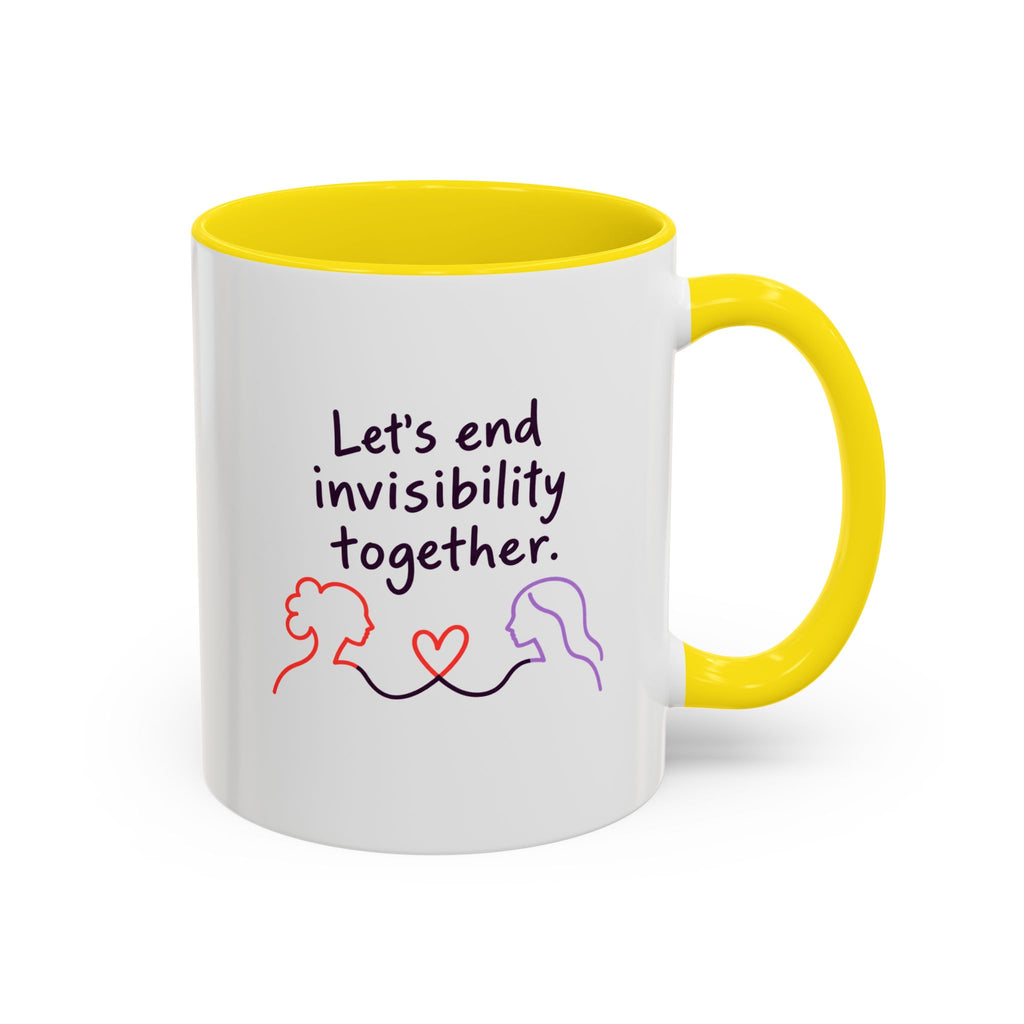 End Invisibility Together Accent Coffee Mug – Awareness Pride Relationship Gift
