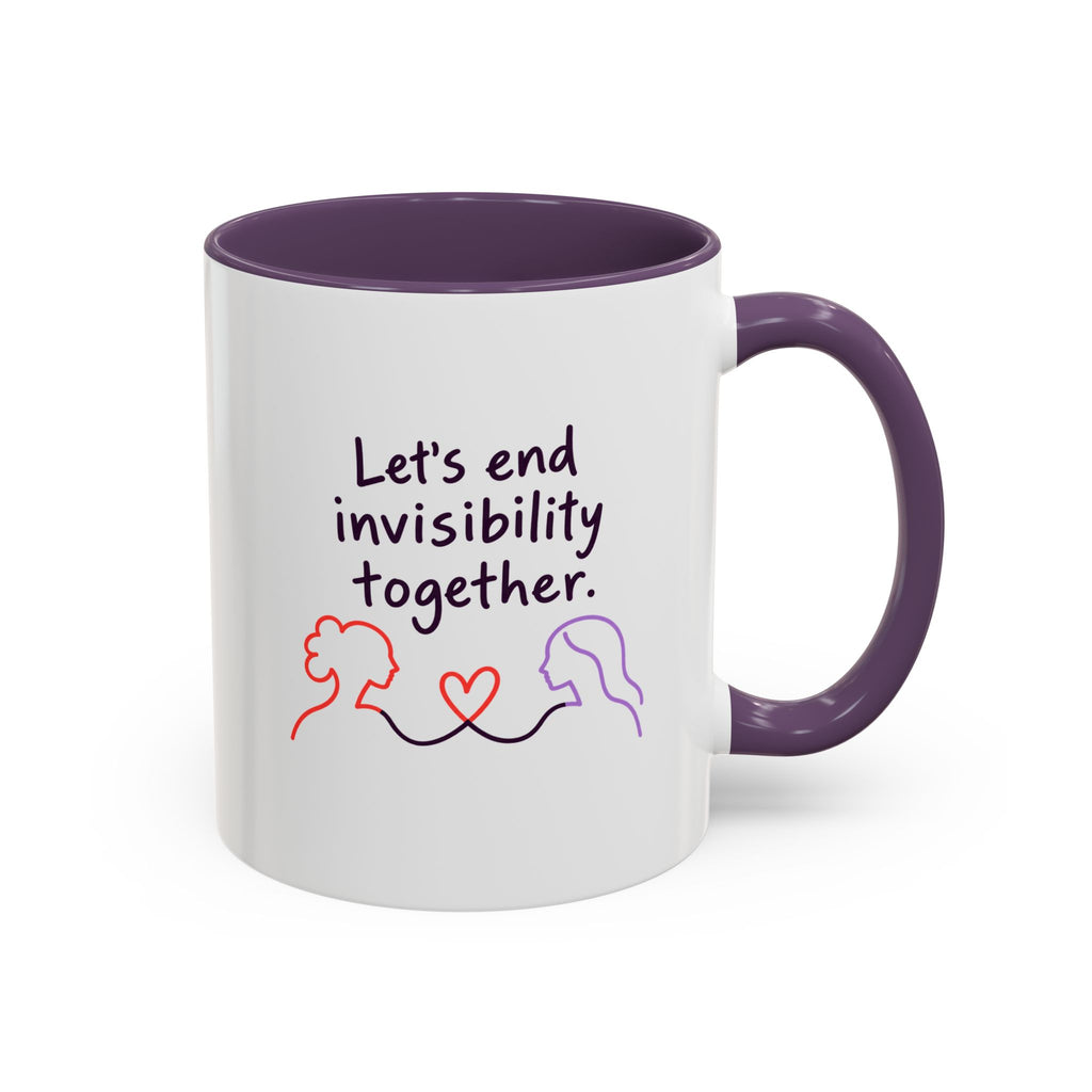End Invisibility Together Accent Coffee Mug – Awareness Pride Relationship Gift