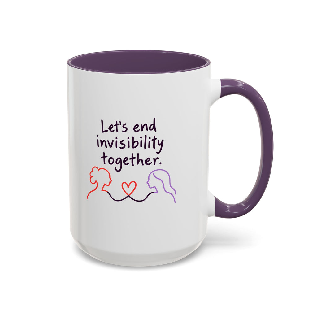 End Invisibility Together Accent Coffee Mug – Awareness Pride Relationship Gift