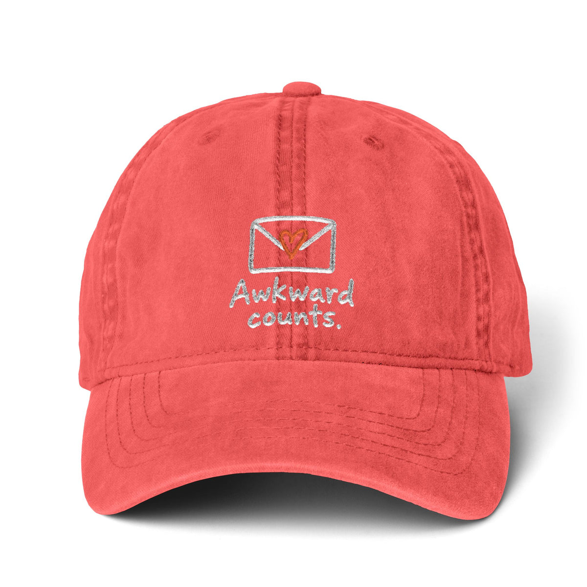 Awkward Counts Embroidered Ponytail Cap