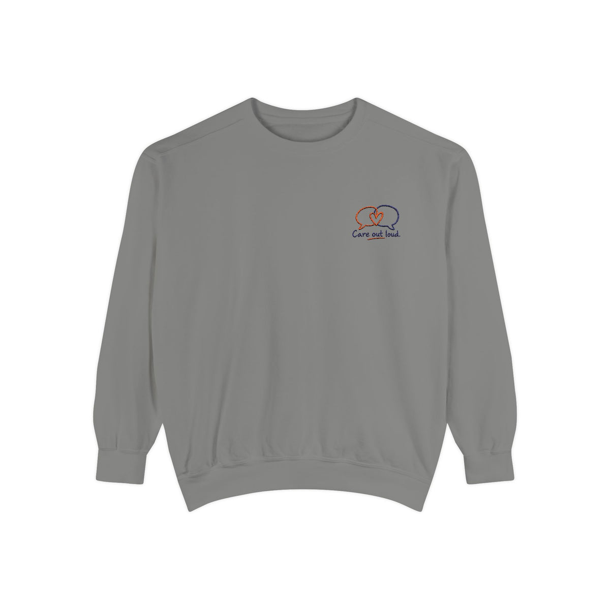 Embroidered 'Care Out Loud' Cozy Sweatshirt