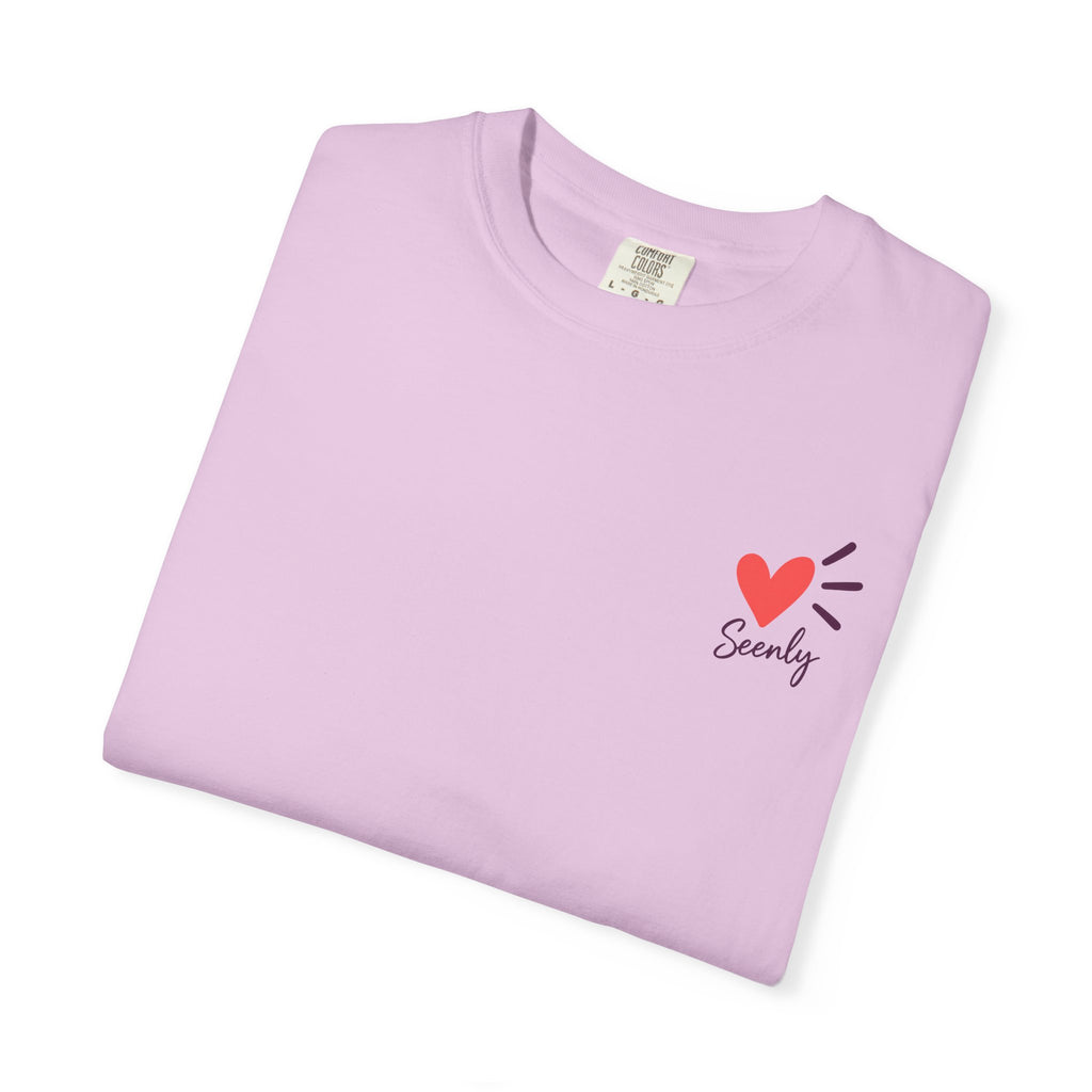 T-Shirt — “Less scrolling, more checking in” Heart Mental Health Tee