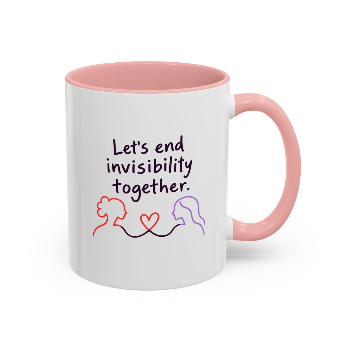 End Invisibility Together Accent Coffee Mug – Awareness Pride Relationship Gift